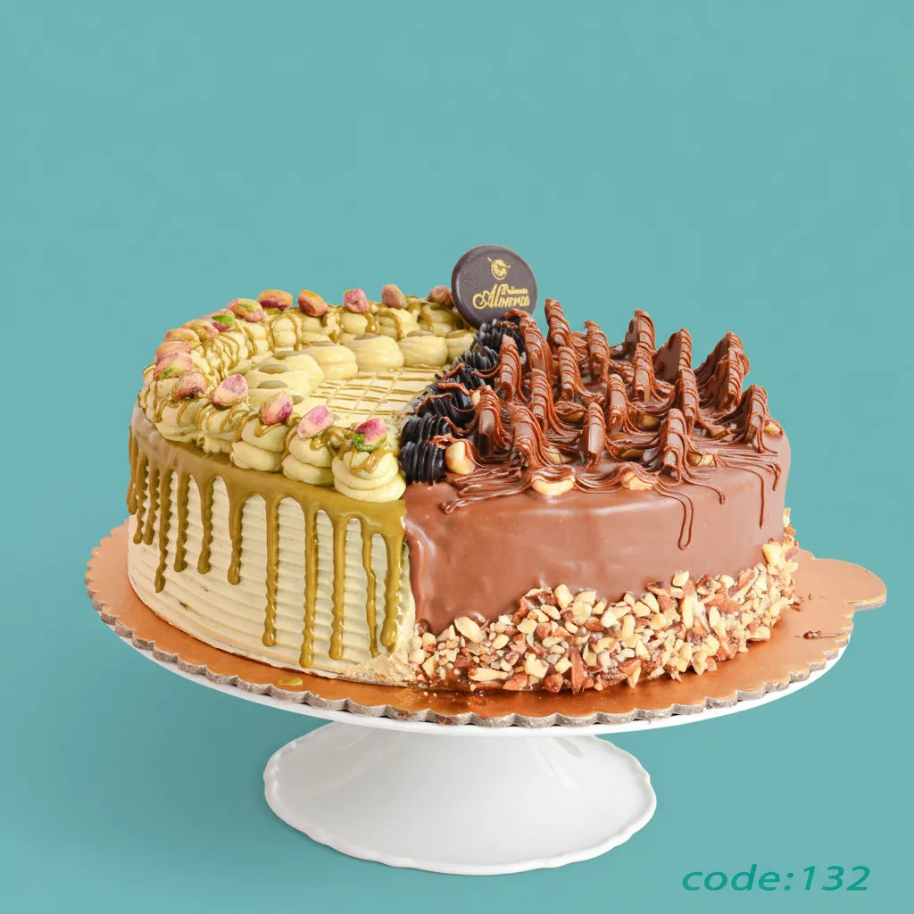 تورتة نص جلاكسي ونص بستاشيو 24 كود 132