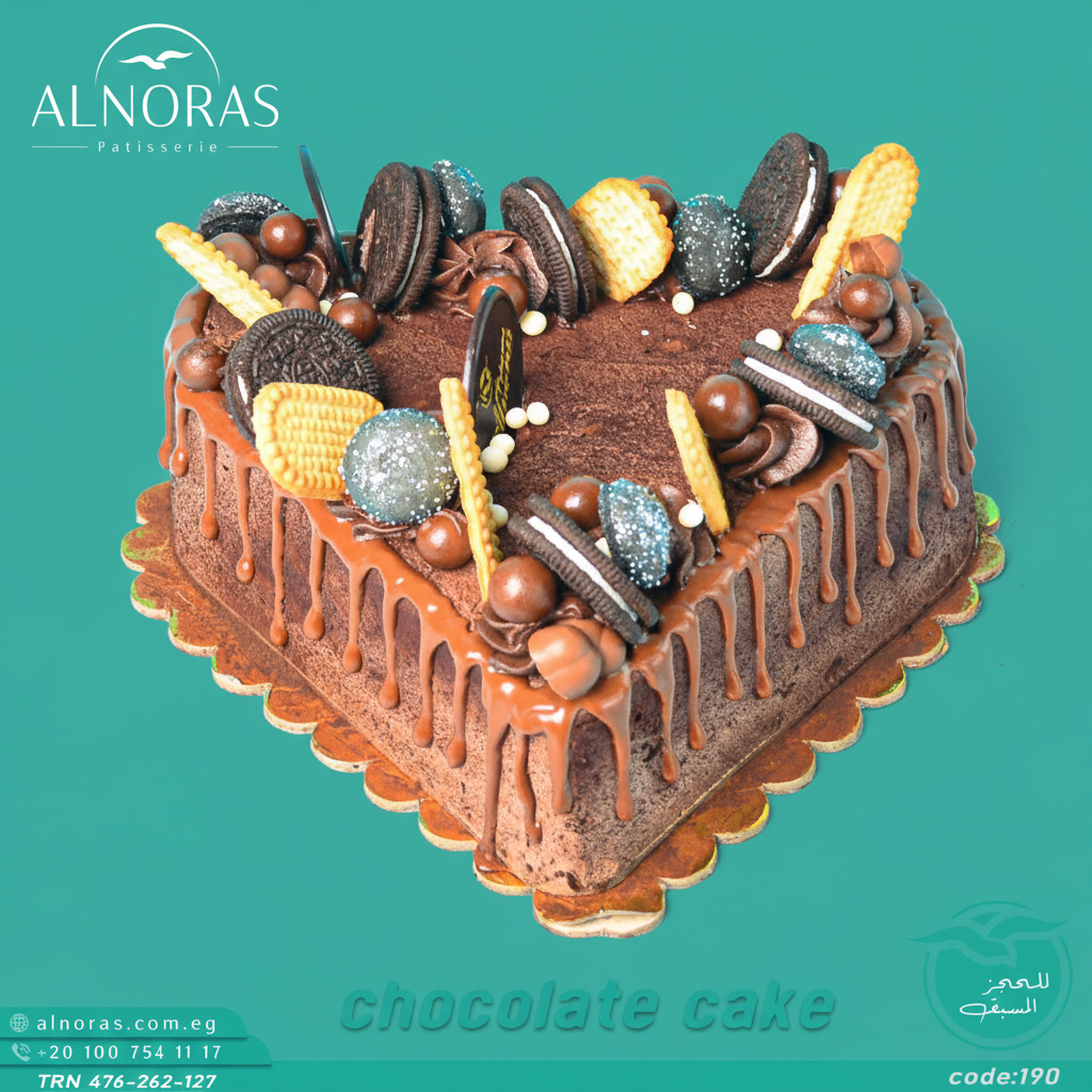 تورتة قلب كريمة شيكولاتة كود 190
