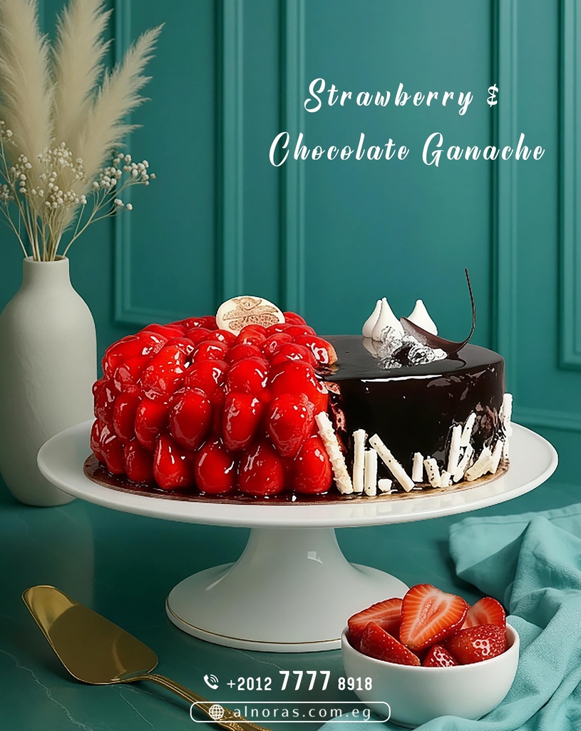 تورتة نص فراولة ونص شيكولاتة كود 212