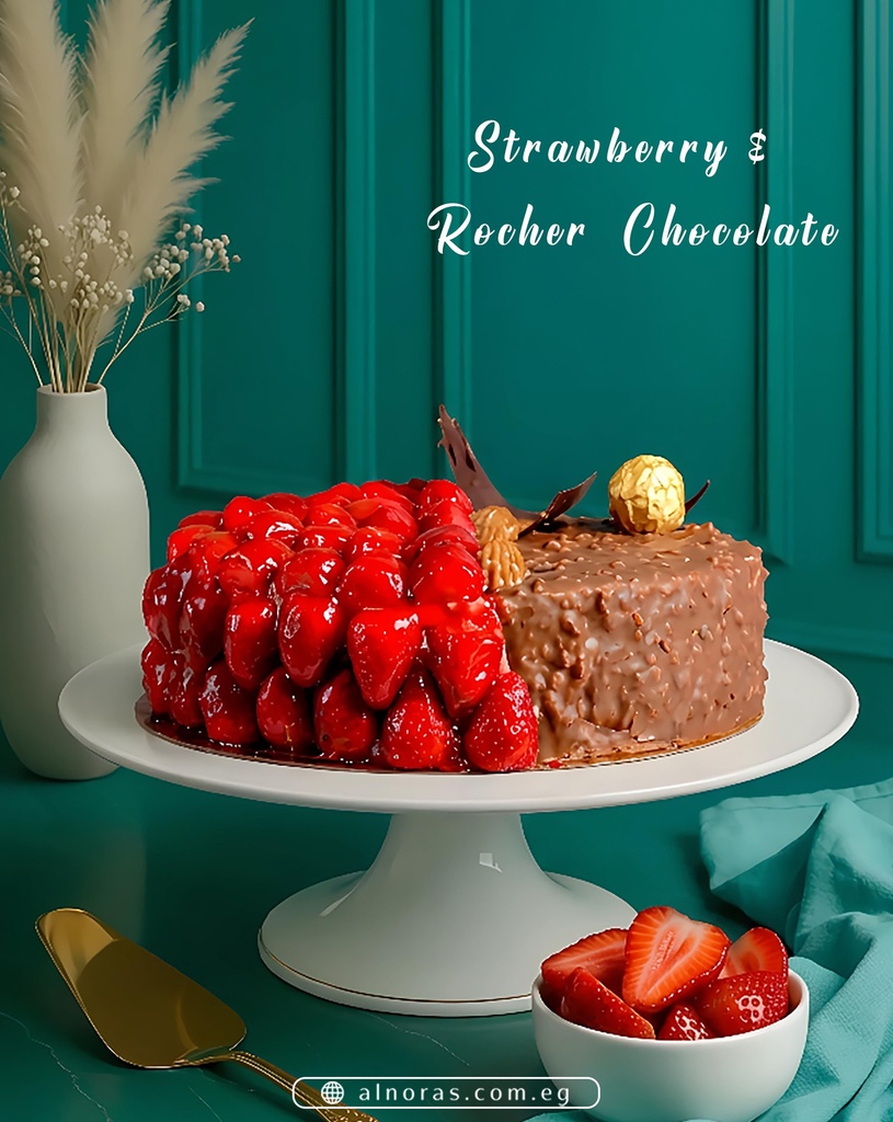 تورتة نص فراولة ونص روشية كود 213