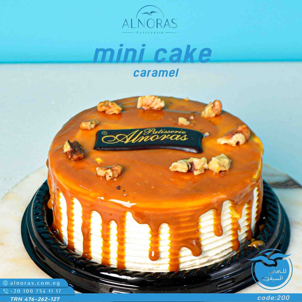 تورتة ميني كراميل عين جمل 14 سم كود 200